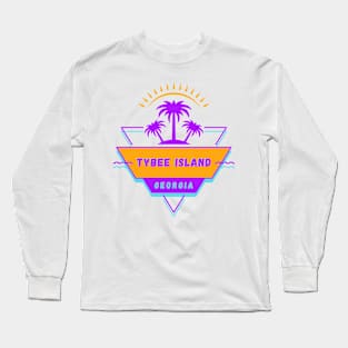 Tybee Island Georgia Beach Vibes 80's Long Sleeve T-Shirt